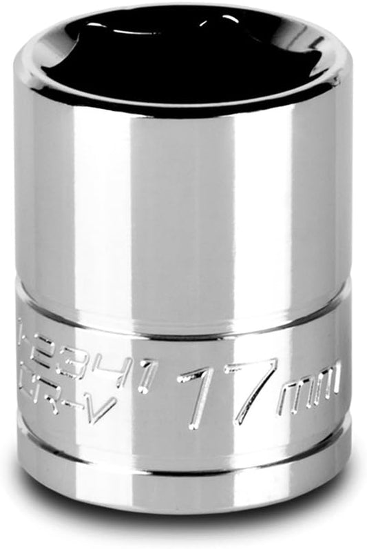 Capri Tools 17 mm Shallow Socket, 3/8-Inch Drive, 6-Point, Metric