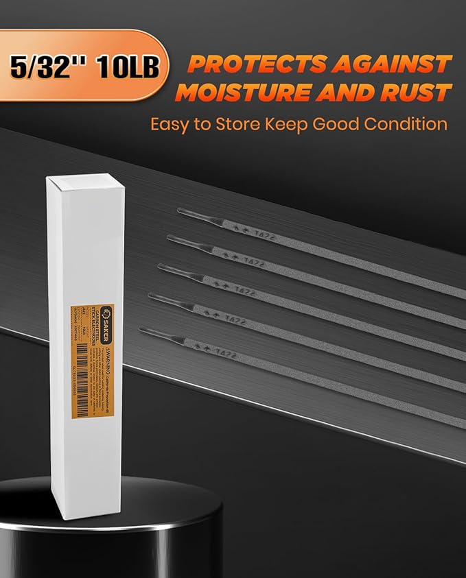 Saker E6013 Welding Rod 5/32'' 10LB Carbon Steel Stick Welding Electrodes