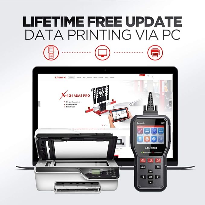 Launch CR629 OBD2 Scanner 2025 Scan Tool with Reset Oil/BMS Service+Live Data, Professional Mechanic Full OBDII Diagnostic Code Reader for Read/Clear DTCs Lifetime Free Update
