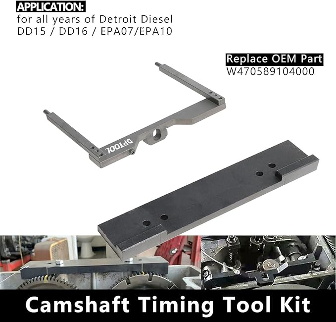DPTOOL Engine Camshaft Timing Tool Kit Compatible with Detroit Diesel DD13 DD15 DD16 Engine TDC Locating Pin Brake Adjustment Tool Barring Tool Fuel Line Socket Replace W47058090900 W470589104000
