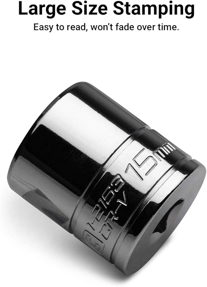 Capri Tools 14 mm Shallow Socket, 3/8-Inch Drive, 6-Point, Metric