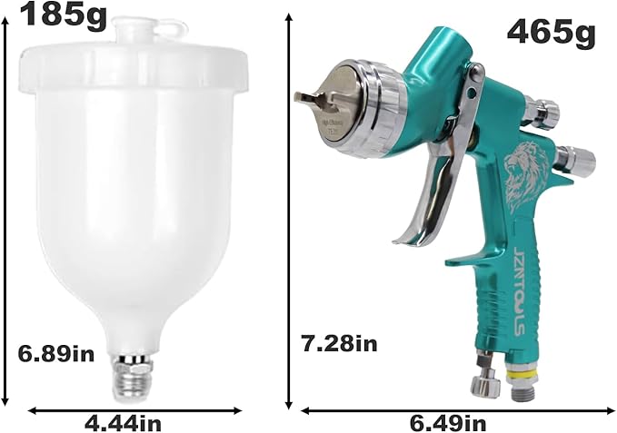 TE20 HVLP Air Spray Gun 1.3mm Nozzles, Car Paint Gun Sprayer,Forged Body, Anodised Finish，Paint Gun for Varnish and Top Coat, with Paint Sprayer Accessories (Blue)