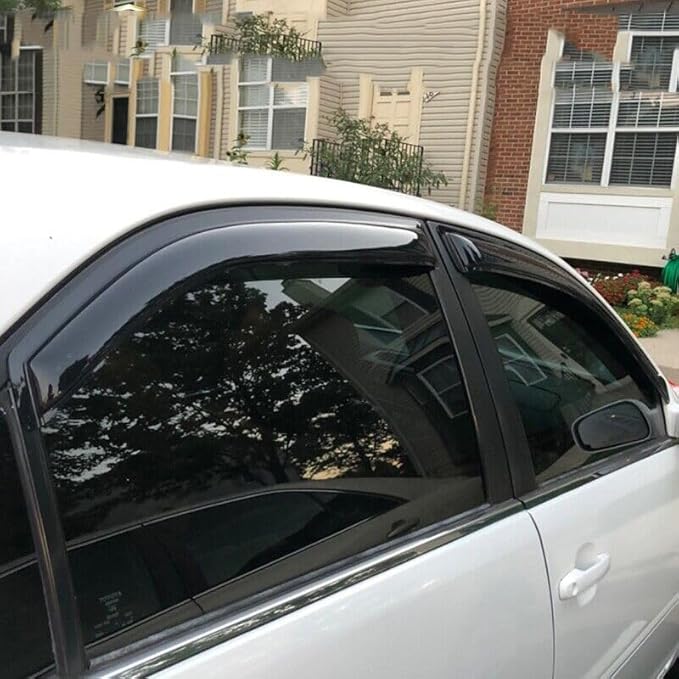 Original 4pcs Side Window Deflectors, Outside Mount Tape-On Rain Guards Set, Easy to Install Side Window Visors Compatible with 2002-2006 Toyota Camry All Models 94236