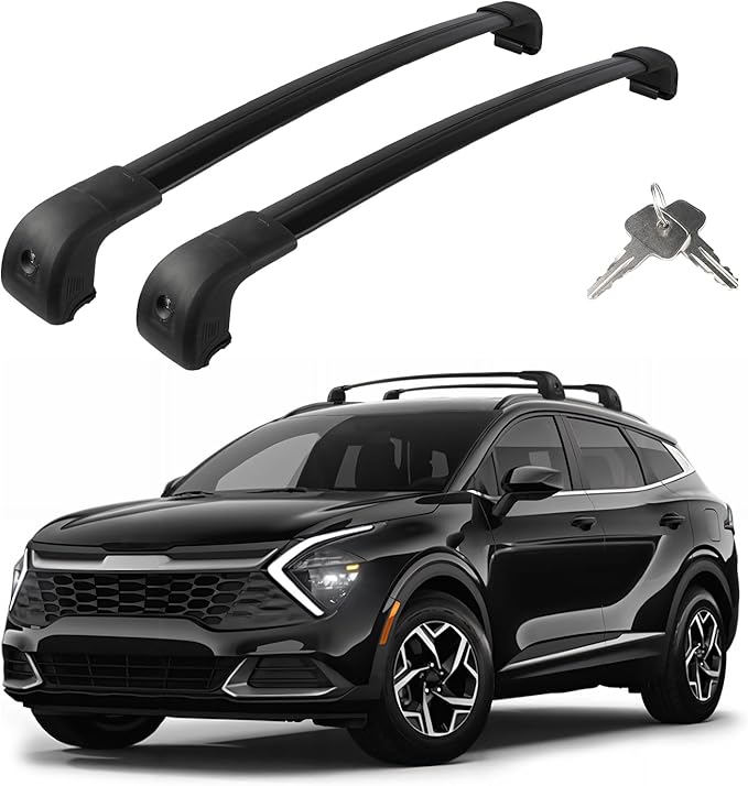 Roof Rack Cross Bars Compatible with Kia Sportage SX/EX & SX/EX Prestige 2023-2026, Adjustable Aluminum Heavy Duty 300 LBS Anti-Theft Lock Cargo Carrier Rooftop Crossbar for Bike, Snowboard, Luggage