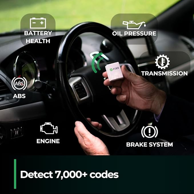 FIXD Bluetooth OBD2 Scanner for Car - Car Code Readers & Scan Tools for iPhone/Android - Wireless OBD2 Auto Diagnostic Tool - Check Engine & Fix All Vehicles 1996+ (1 Pack w/Free FIXD Premium Trial)