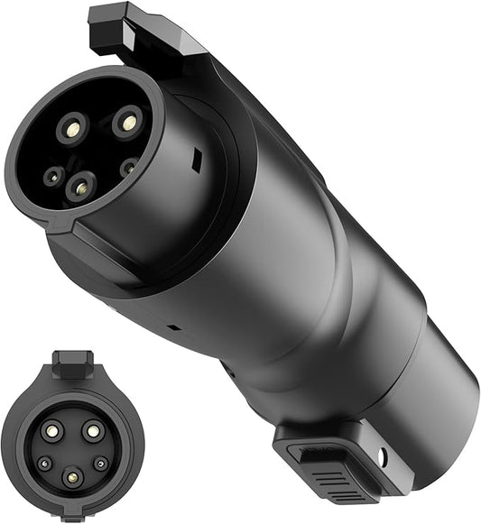 Tesla to J1772 Adapter - Max 80A 250V, with Fixed Lock Function, Compatible with NACS Wall Chargers & Mobile Connectors, for All J1772 EVs (Black)