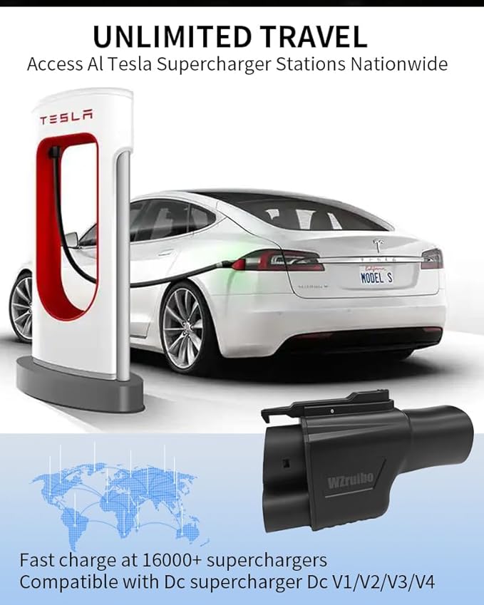 NACS to CCS Adapter, Tesla Supercharger Adapter [Max 500A, 1000V] fit for Rivian,Ford,Mustang,GM EVs,Volvo,Polestar,fit for Tesla V1/V2/V3/V4 DC