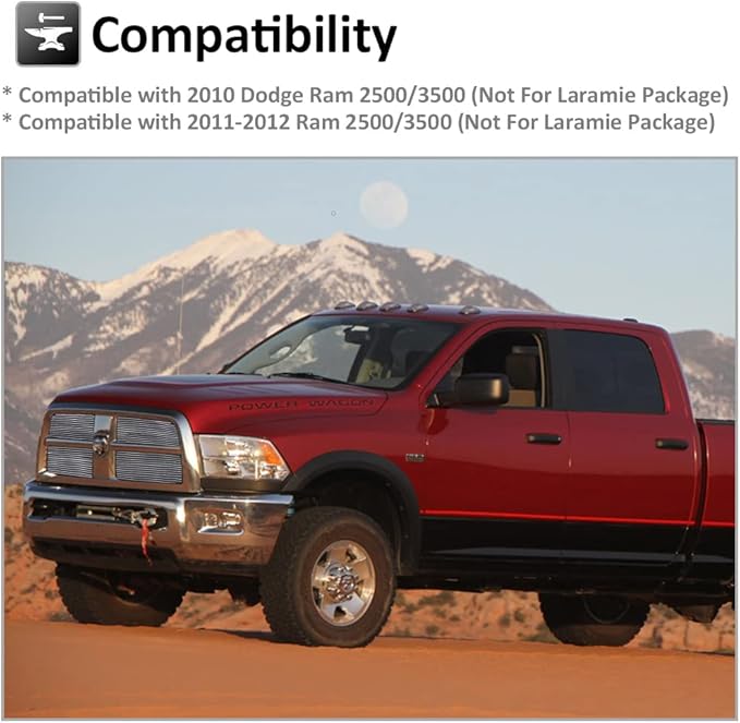 Billet Grille Chrome Grill Insert Combo Fits 2010-2012 Dodge Ram 2500/3500