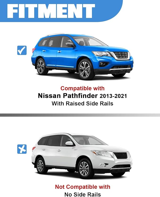 FengYu 300lb Lockable Roof Rack Cross Bars Compatible with 2013-2021 Nissan Pathfinder & 2014 Pathfinder Hybrid with Raised Side Rails, Heavy Duty Aluminum Roof Rails Crossbars