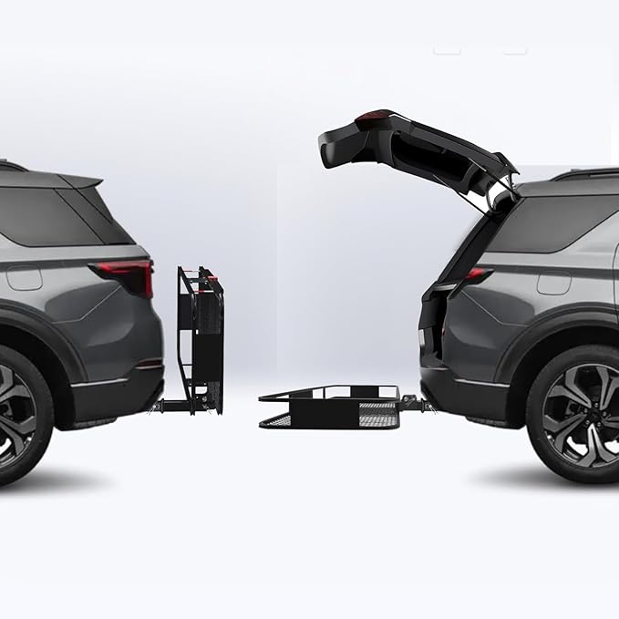 FORWODE 60x24x6 Hitch Cargo Carrier for 2 Inch Receiver, 500LB Capacity Hitch Mount Cargo Rack Carrier, Folding Hitch Cargo Basket with Antirust Coat