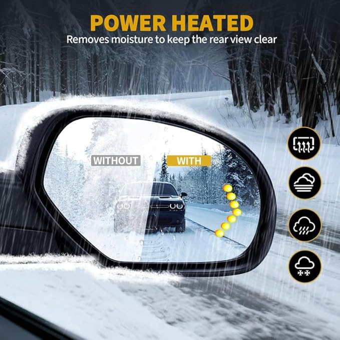 DWVO Passenger Side Power Heated Mirror for 2007-2013 Chevy Silverado & GMC Sierra, 2014 2500HD/3500HD, Tahoe, Suburban, Avalanche, Yukon XL Denali with LED Turn Signal, Telescoping & Manual Folding