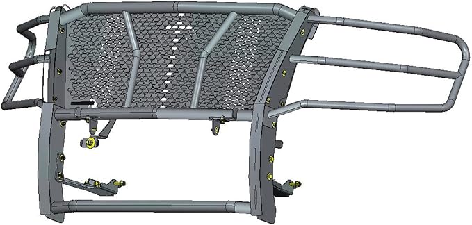 Black Horse Rugged Heavy Duty Grille Brush Bumper Guard Modular Black Come with Single Row LED Light Compatible with 2015-2023 Chevrolet Tahoe|2015-2020 Chevrolet Suburban-RU-CHTA15-B-K2