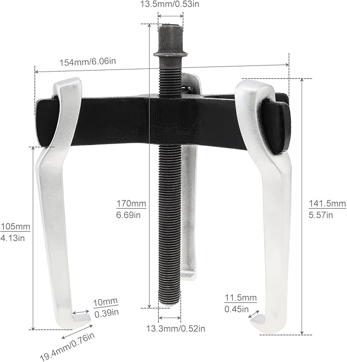 ChgImposs 6" 2 Jaw 3 Jaw Gear Puller, Adjustable Bearing Puller, Reversible Removal Tool for Internal External Pulling, Puller Tool for Removal of Pulleys Flywheels Bearings Gears