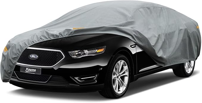 Kayme Heavy Duty Car Cover Custom Fit Ford Taurus Waterproof All Weather for Automobiles, Full Exterior Covers Sun Rain UV Protection.（Deliver About 3-10 Days）
