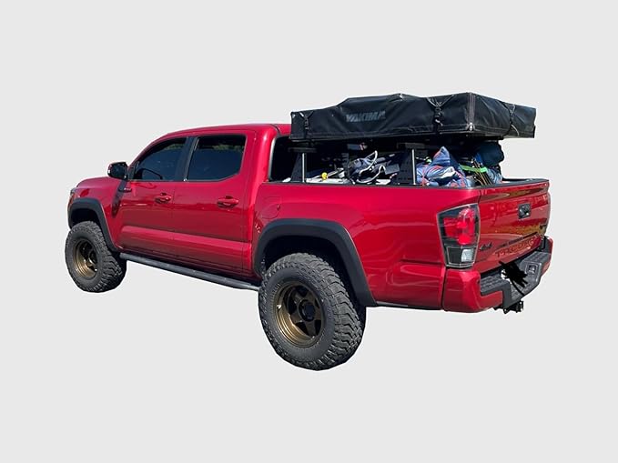 Universal Truck Overland Bed Racks, 10 Inch Low Profile Cargo Carrier (Mid-Size)