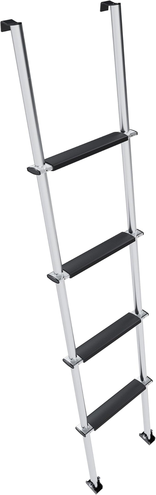 KUAFU 60'' Bunk Bed Ladder with RV W/Hook and Rubber Foot Pads Aluminum RV Camper Bunk Ladder with Non-Skid Steps for Safe Climbing 450LBS