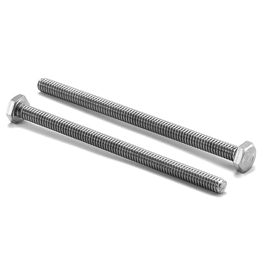 1/4-20 x 4 Hex Head Screw Bolt, 10Pcs 18-8 (304) Stainless Steel, Fully Threaded, Plain Finish, by SG TZH
