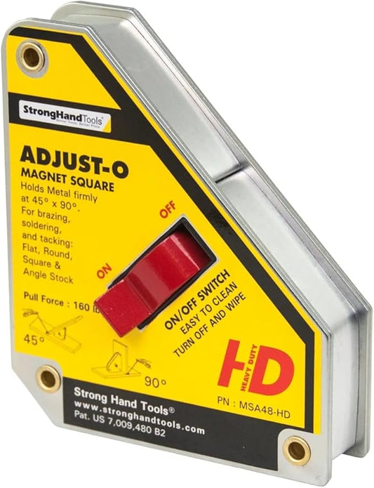 On/Off Magnetic Square, 30°/60°, 45°, 90°, Size: 6” x 5” x 1.5”, Pull Force: 160 lb, Heavy Duty, MSA48-HD