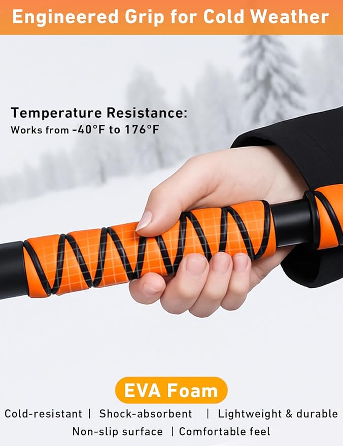 EcoNour 36" Extendable Snow Brush and Ice Scraper | 3-in-1 Telescopic Snow Removal Brush with 360° Rotating Head for Car Windshield | Ice Scraper for SUV, Truck, and Car | Winter Car Accessories