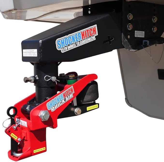 Shocker Quick Air® 5th Wheel to Gooseneck Air Hitch & Shift Lock Coupler Conversion Kit, Fits Lippert 1716 1116 0115 FabEx500 503 520 530 560-24,000 lbs GTW