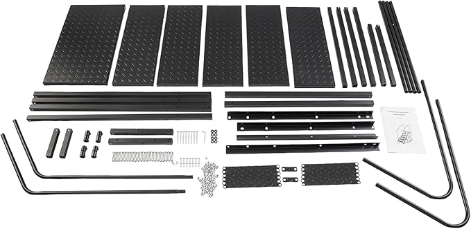 6-Step RV Steps with Handrail, Heavy Duty Carbon Steel Freestanding Outdoor Stairs for RV Camper Mobile Home Pool Hot Tub, Portable Staircase (6 Steps)
