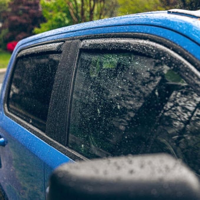 Auto Ventshade [AVS] In-Channel Rain Guards for 2007 - 2010 Saturn Outlook; 2007 - 2016 GMC Acadia; 2017 Acadia Limited | Window Vent Visors, 4 pcs. - Smoke | 194632