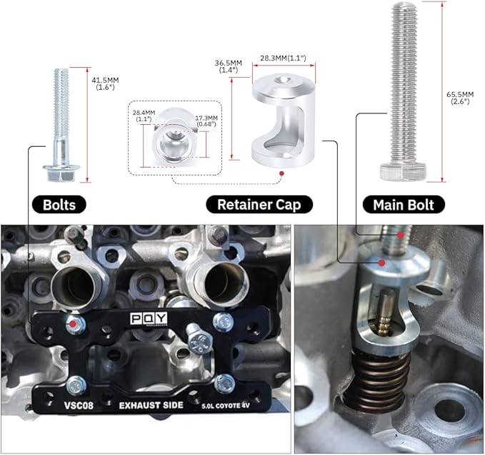 Engine Valve Spring Compressor Tool Compatible with Modular Ford F-150 5.0L Mustang Coyote 4 Valve Engine Trac Magnetic Screw Retainer Black