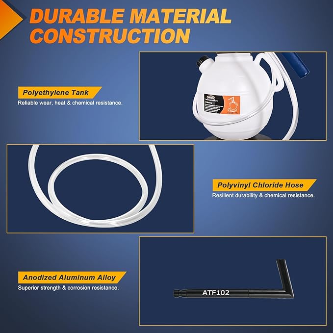 GOOACC Transmission Fluid Pump Kit 7.5L Automotive Manual Oil Pump Extractor ATF Refill Dispenser Transfer Pump with 15 ATF Filler Adapters 2Gal Oil Filling Filler System Fluid Extractor Pump Tool Kit