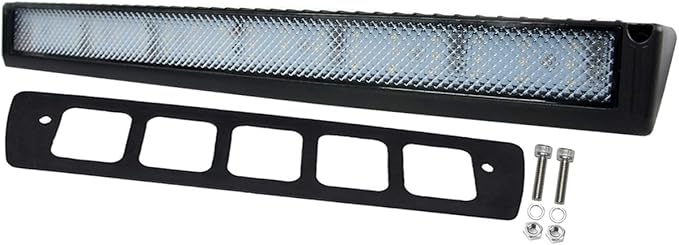 Raycharm 22.4" RV Exterior LED Porch Lighting Fixture, 40° Down Angle Flood Beam, 6000K Cool-White, 12V/24V DC, High Lumen Output Low Current Draw, Aluminum Housing Black Finish, 1-Pack