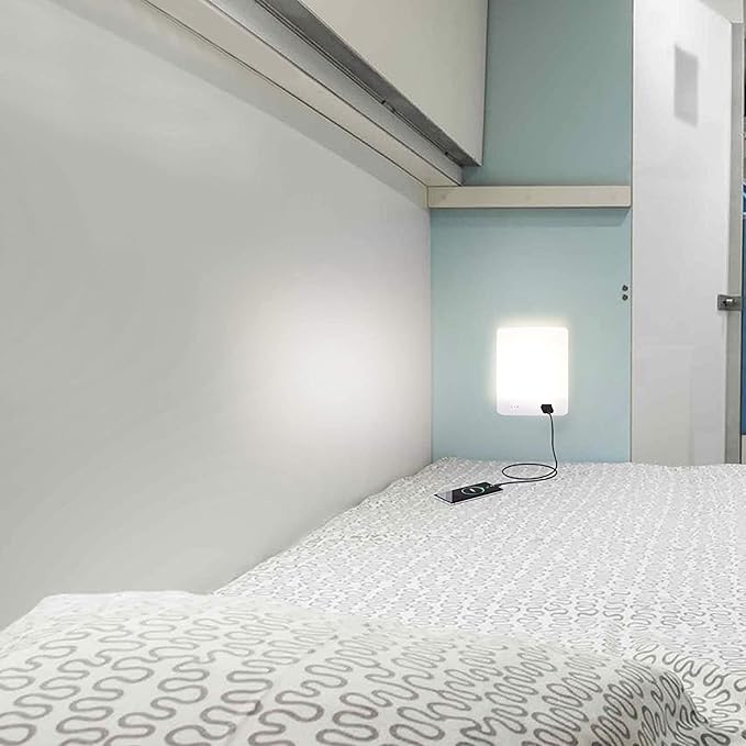 Facon 12V RV Interior Lights with Fast USB Charger (5V/2.4A) – Square Pancake LED Ceiling Light Fixture with Switch, 12Volt Lighting for RV, Camper, Boat, Tiny Homes