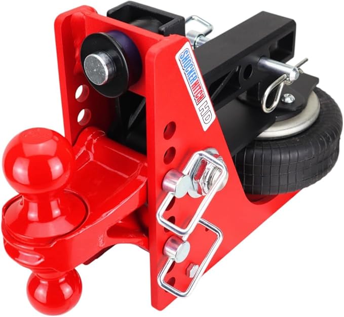 Shocker HD 20K Air Hitch with Red Combo 2" & 2-5/16" Balls, Fits 2" Hitch - 20,000 lbs