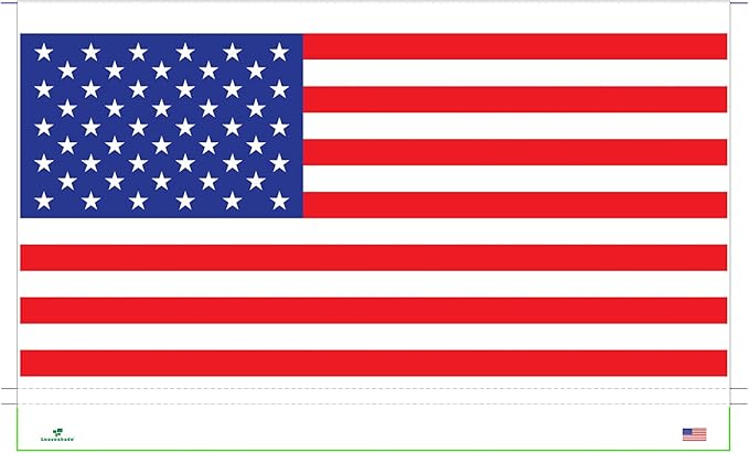 Leaveshade RV Awning Fabric Replacement Motorhome Camper Trailer Awning Fabric Super Heavy Vinyl Coated Polyester 14'3''(Fit for 15' Awning)- USA Flag (Custom Looking)