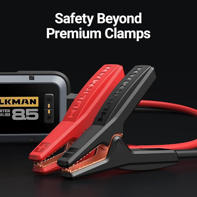 Hulkman Alpha85,Space Gray,2000A 74Wh Smart Jump Starter,12V Portable Car Battery Booster with 3.3" Display,USB-C Power Pack,5-Mode Flashlight,Jumper Cables for up to 8.5L Gas/6.0L Diesel