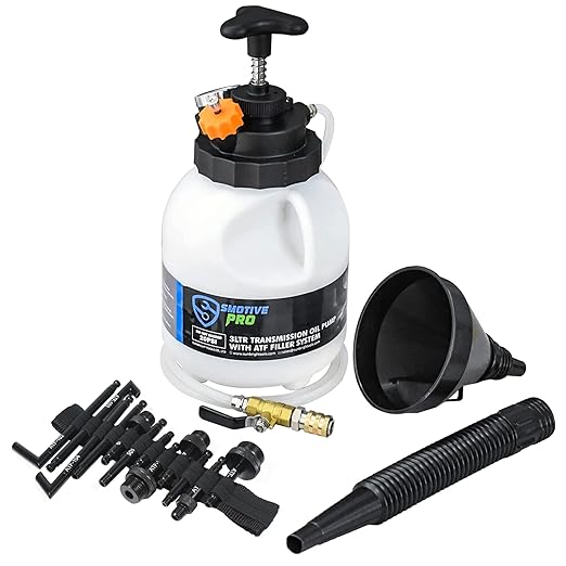Automotive Transmission Fluid Pump ATF Filler System 3L Manual Fluid Transfer Pump with 12 Aluminum Alloy AdaptersTransmission Fluid Extractor