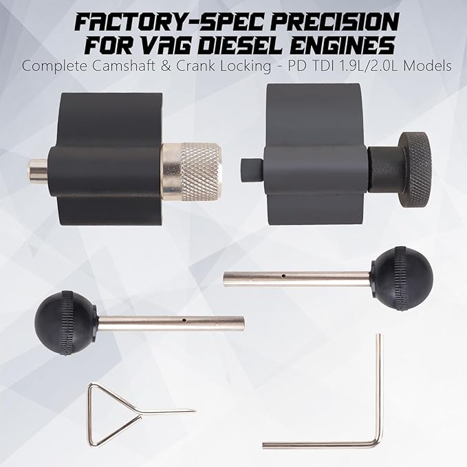 Engine Timing Tool Kit Camshaft Crankshaft Alignment Locking Timing Tool Kit Compatible with VW Audi Seat Skoda 1.9L 2.0L TDI PD DOHC Diesel Engine