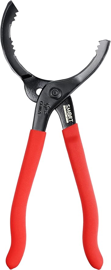 SMART JERRY - Adjustable Oil Filter Wrench | Motorcycle Oil Change Tool | 12'' Oil Filter Pliers for Engine Filter, Conduit, PVC Fitting | Fuel Filter Removal Tool Fit 1-7/8" to 4" Filter