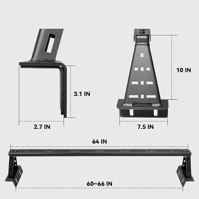 Universal Truck Overland Bed Racks, 10 Inch Low Profile Cargo Carrier (Full-Size)