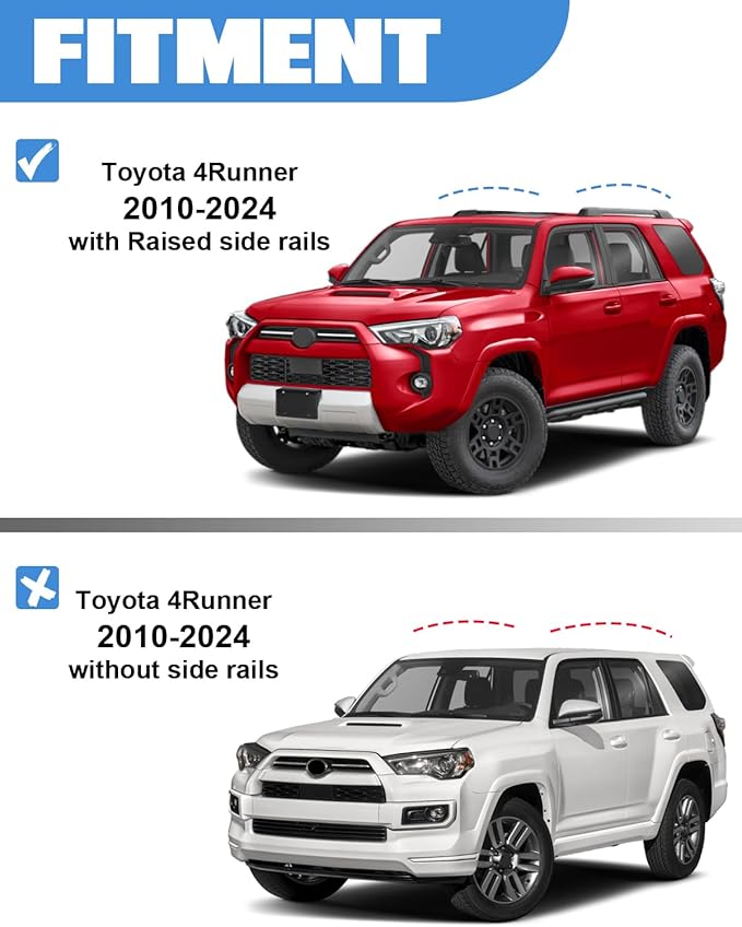 Heavy Duty 330lb Lockable Roof Rack Cross Bars Compatible with Toyota 4Runner 2010-2024 (with Factory Side Rails), Aluminum Roof Rails Crossbars Black Rooftop Cargo Luggage