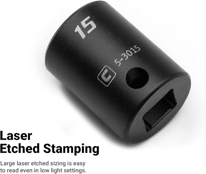 Capri Tools 8 mm Shallow Impact Socket, 3/8-Inch Drive, 6-Point, Metric (Pack of 4)