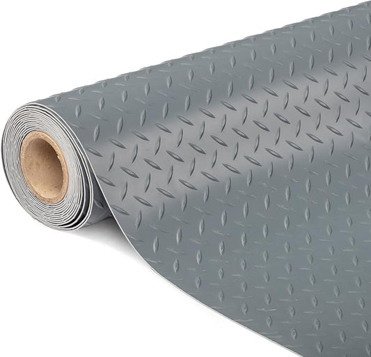 TUFFIOM 7'87'' x 22 FT Garage Floor Mat, Thickened Diamond Plate PVC Garage Mats Flooring Roll for Under Car, Garage Parking Mats for Floor Large SUVs, MPV, Pickup Truck, RV