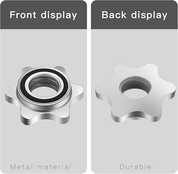 Lamoutor 2Pcs Anti-Slip Hex Nut Collar Screw for Barbell Dumbbell Weight Lifting