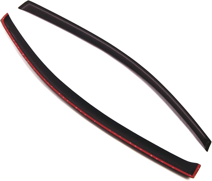 Tuningpros WD2-138B Dark Smoke 2 Pcs Set Window Visor (Outside Mount) Deflector Rain Guard Compatible with 2017-2018 Fiat Fiat 500