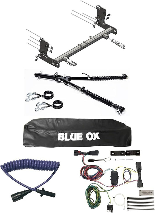 Blue Ox Alpha 2 Tow Bar & Baseplate Combo with EZ Light Wiring Harness Kit fits 2020 2025 Gladiator | TrendsAuto Decal | BX1145 BX7380 BX88206 BX8875 BX88368