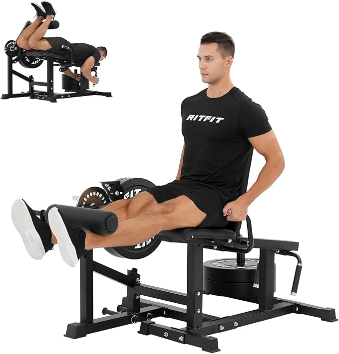 RITFIT Leg Extension and Curl Machine, 700LB Adjustable Leg Curl Machine, Seated Leg Extension and Lying Curl Machine for Home Gym, Leg Workout Equipment Compatible with 1'' and 2'' Weight Plates