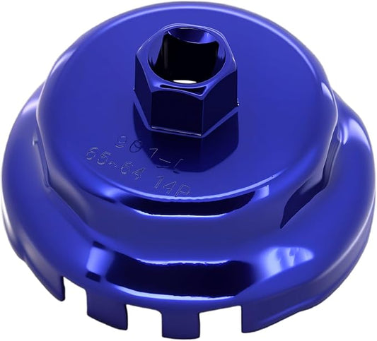 A ABIGAIL Heavy Duty Oil Filter Wrench for Toyota Oil Filter Tool Oil Filter Cap Wrench Removal Tool 64mm 1/2" Drive for Lexus, Camry, 4 Runner, Tundra 2.5-5.7L Engine
