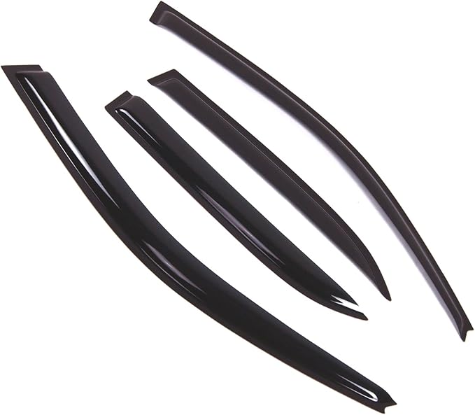 Tuningpros WD2-415 Dark Smoke 4 Pcs Set Window Visor (Outside Mount) Deflector Rain Guard Compatible with 1992-1996 Toyota Camry