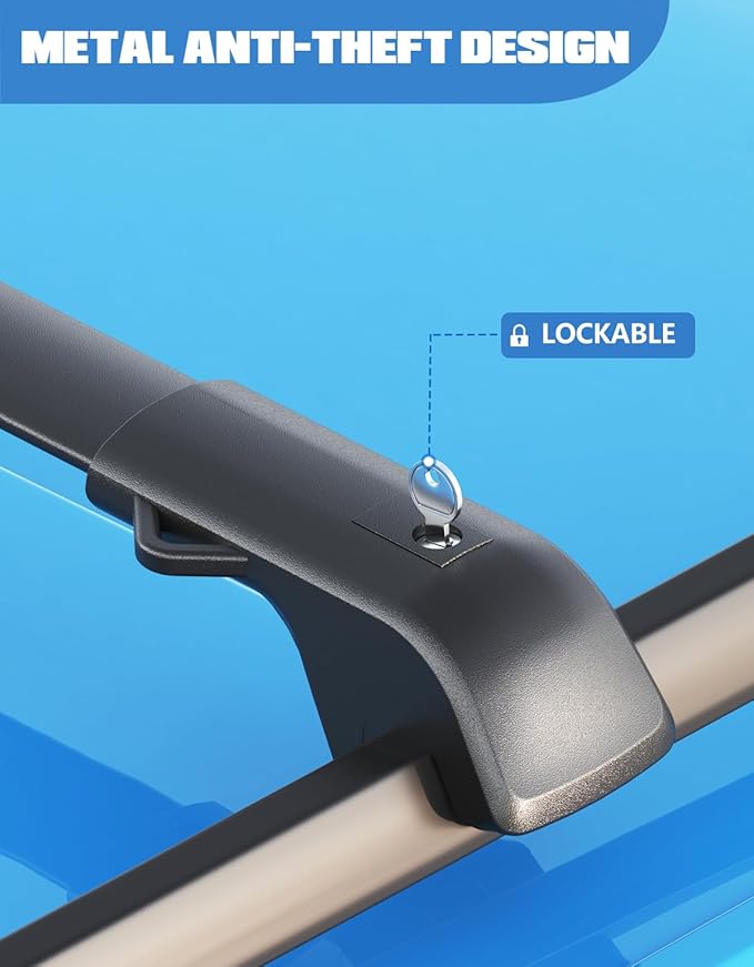 FengYu 300lb Lockable Roof Rack Cross Bars Compatible with Ford Bronco Sport Base & Bigbend & Outer Banks & Badlands & First Edition 2021-2025 Aluminum Crossbars Rails Cargo Racks Luggage