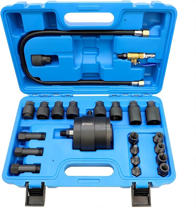 Universal Pneumatic Diesel Fuel Injector Puller Tool Kit Injector Remover Extractor with Impact Air Tool compatible with Benz for Bosch for Siemens etc Diesel Engine
