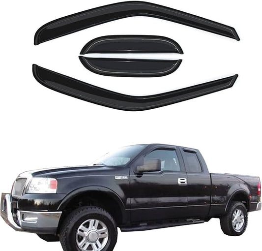 Wind Deflector Compatible with 1997-2003 Ford F150 97-99 F250 Light Duty Super/Extended Cab Sun Rain Guards Window Visors 94808