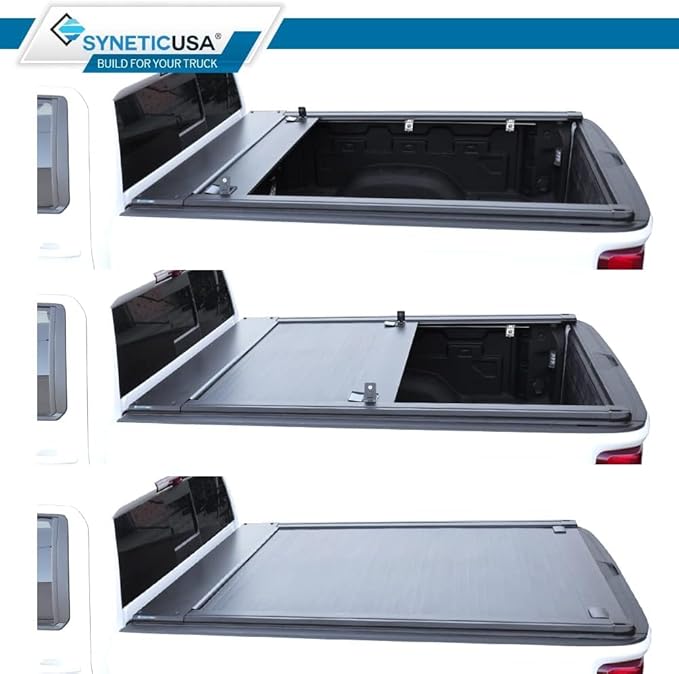 Syneticusa MR Hard Retractable Tonneau Cover Fits 2008-2026 Ford F-150 F-250/350 Super Duty 8' 2" Truck Bed Waterproof Accessories